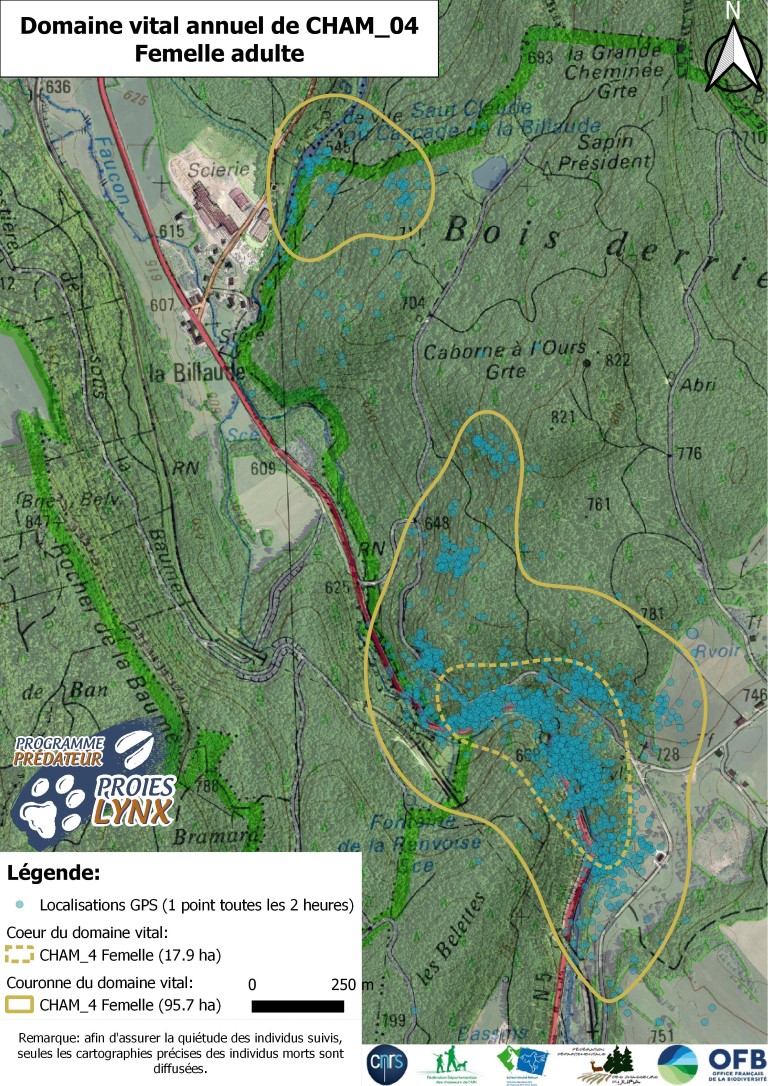 Remarque : afin d’assurer la quiétude des individus suivis, seules les cartographies précises des individus morts sont diffusées.